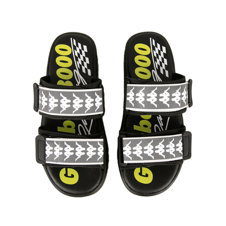 222 Banda Aster 1 Gumball 3000 Sandals - Black White Lime